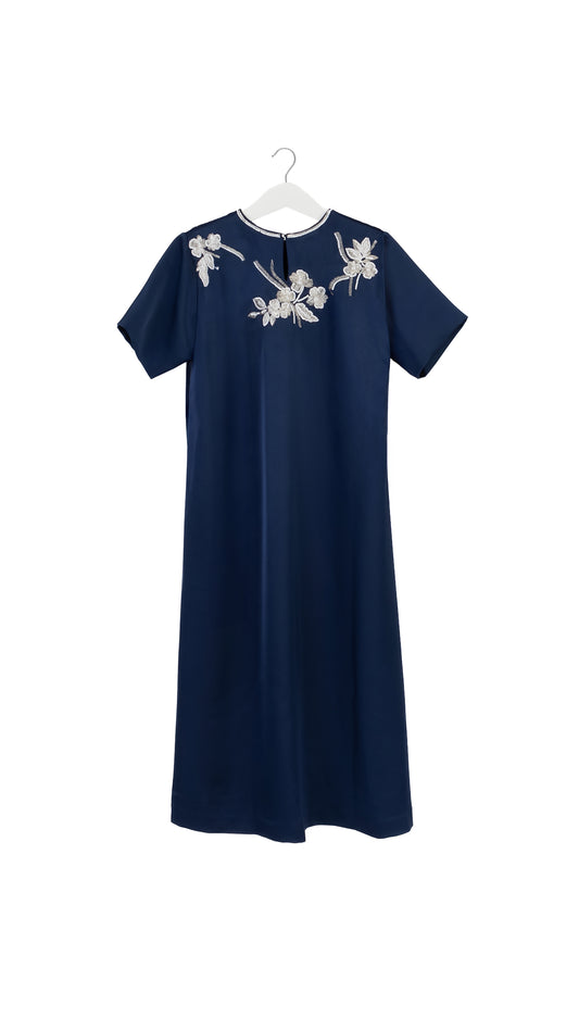 Floral Embroidered Short Sleeve Dress