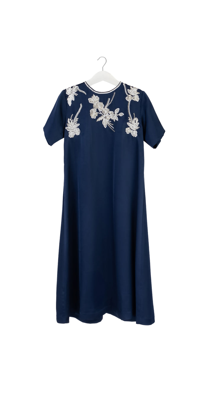 Floral Embroidered Short Sleeve Dress