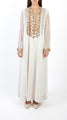 Sequin Embellished Moroccan Buttons Detail Dress with Tulle Coat