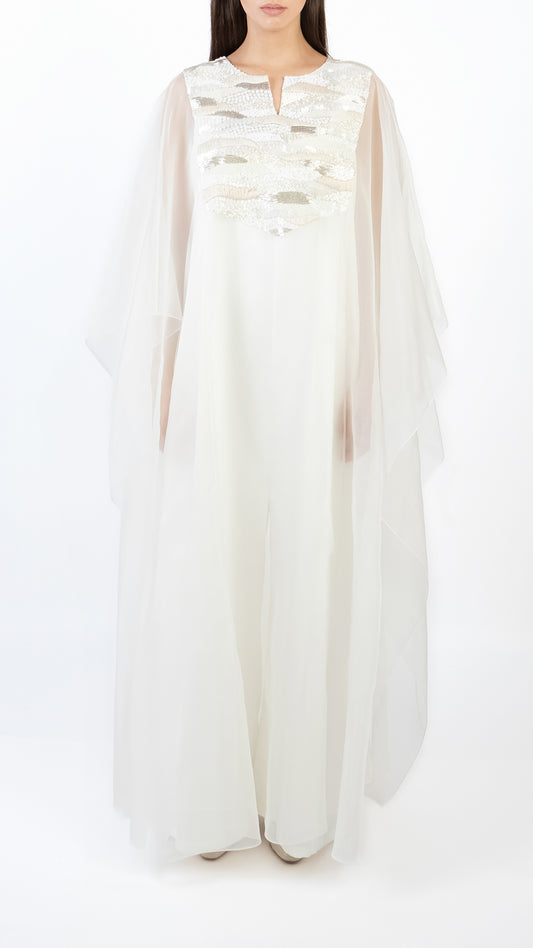 Embellished Organza Caftan and Jumpsuit