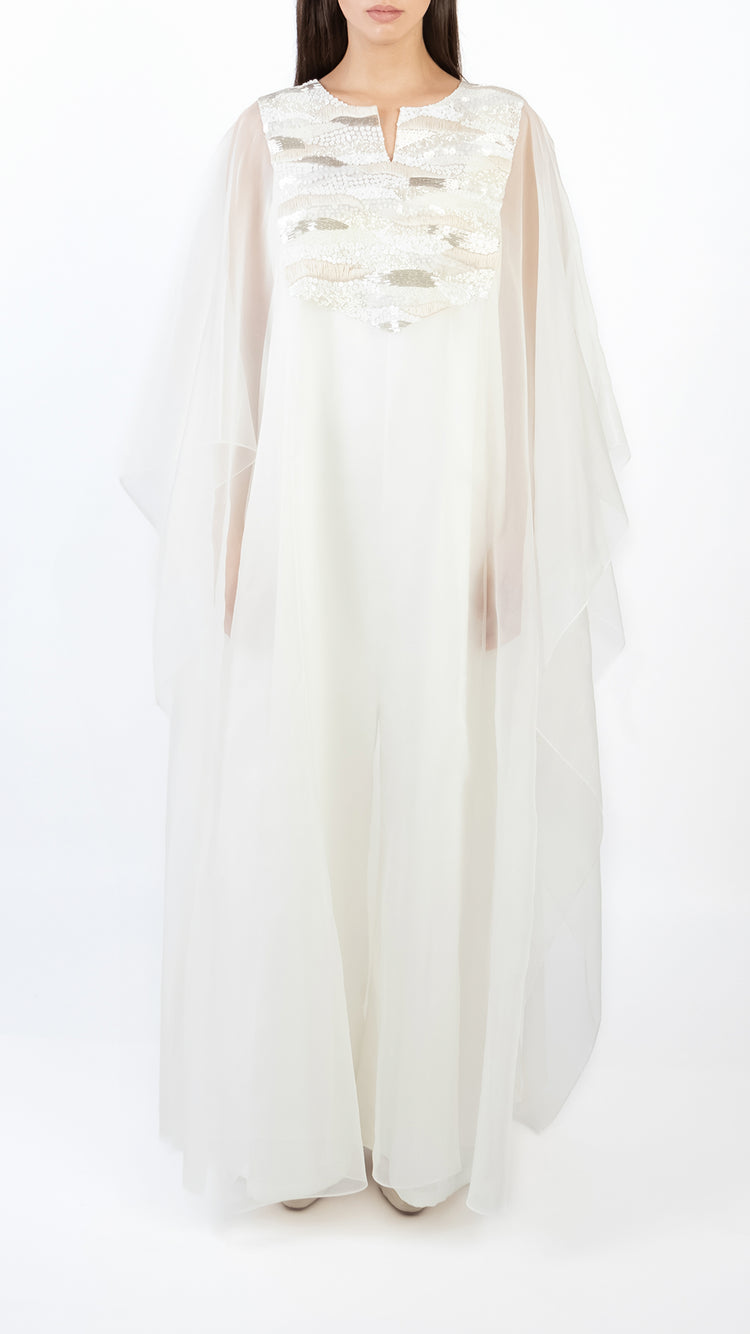 Embellished Organza Caftan and Jumpsuit