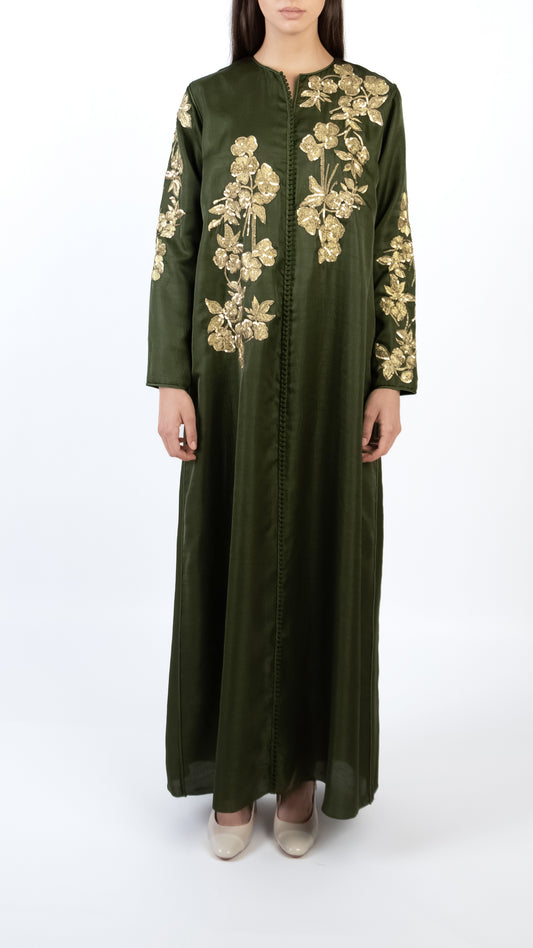 Floral Moroccan Embroidered Dress