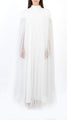 High Neck Detail Tulle Cape with Inner Dress