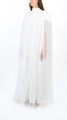 High Neck Detail Tulle Cape with Inner Dress